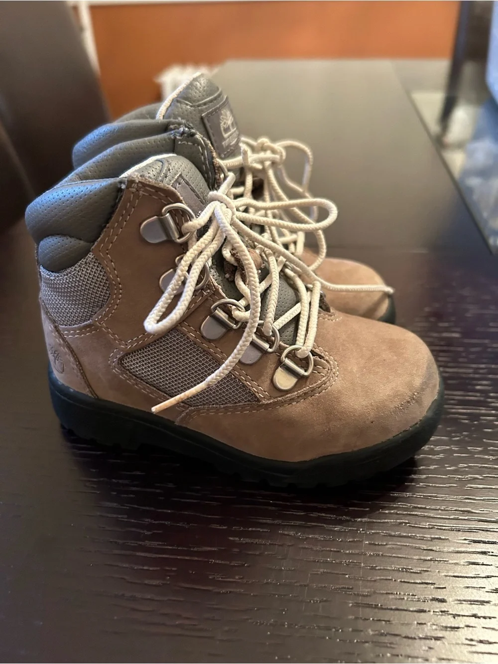 Timberland Kids Tan and Gray Lace-Up Field Hiking Boots